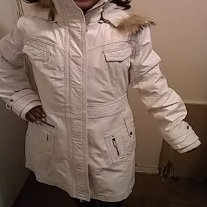 Three quarter leather coat